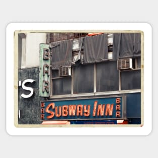 Subway Inn Bar neon sign in Manhattan, NYC - Kodachrome Postcards Sticker